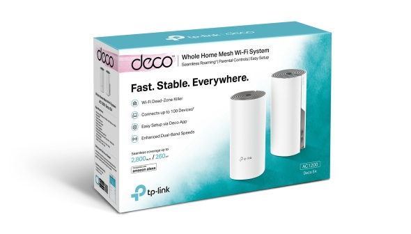Deco E4(2-Pack) AC1200 Whole Home Mesh Wi-Fi System