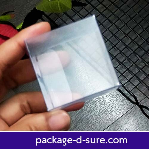 กล่องมาการองใส่ 1 ชิ้น 4.8x4.8+2.3 พลาสติกใส แพค 5 ใบ