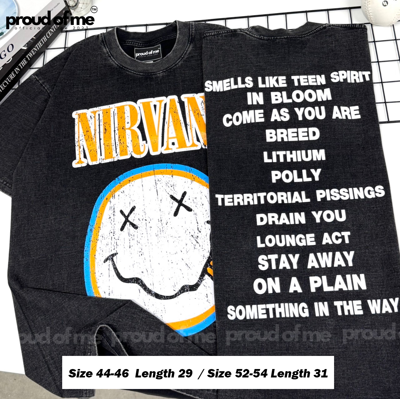 เสื้อยืดงานฟอกลาย NIRVANA