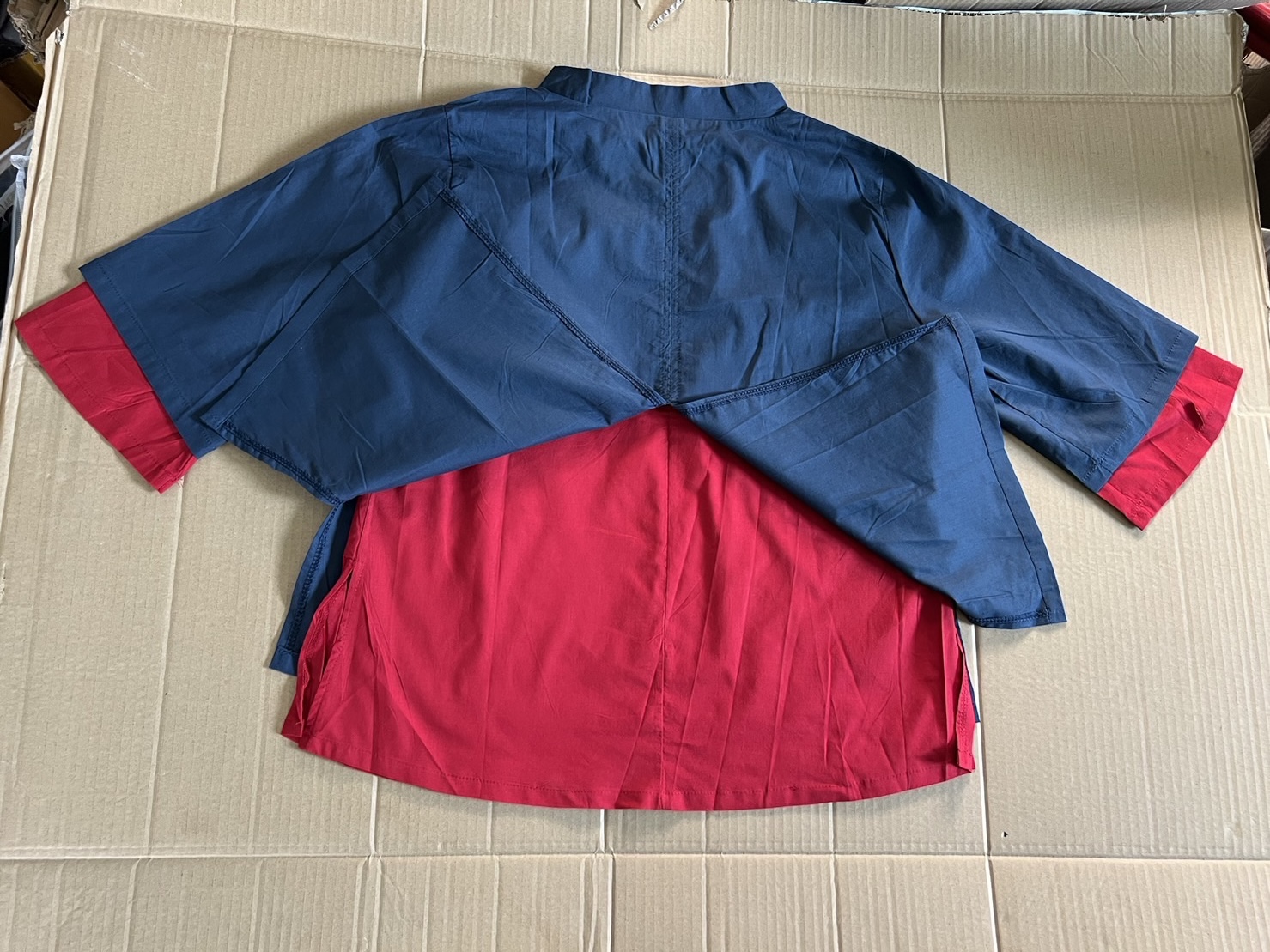 เสื้อจีนสไตล์โบราณ ผ้าซาติน ลายสกรีน