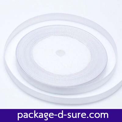 ริบบิ้นผ้า หน้ากว้าง 1 cm ยาว 22 m สีขาว