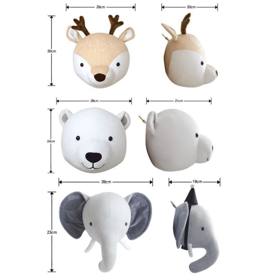 หัวตุ๊กตาตกแต่งผนัง 3D Animals Head wall decoration