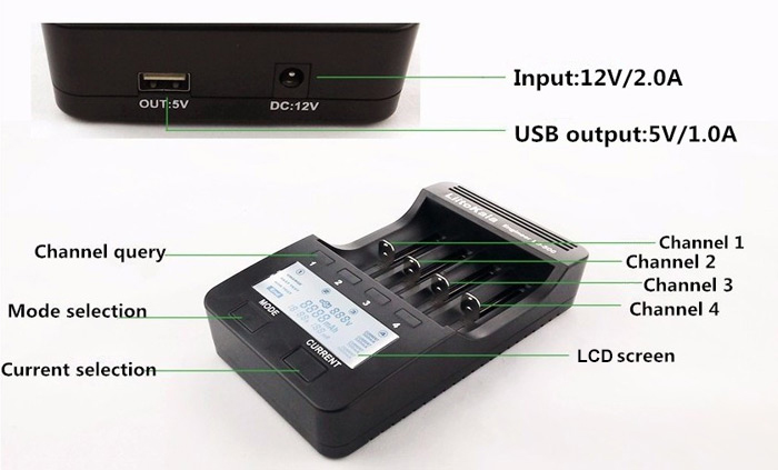 เครื่องชาร์จถ่าน Lii-500 แบบ 4 ก้อนพร้อมหน้าจอแสดงสถานะ