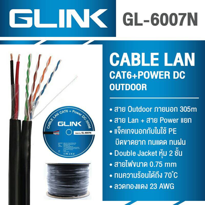 GLINK LAN CABLE CAT6E CABLE/GL6007N