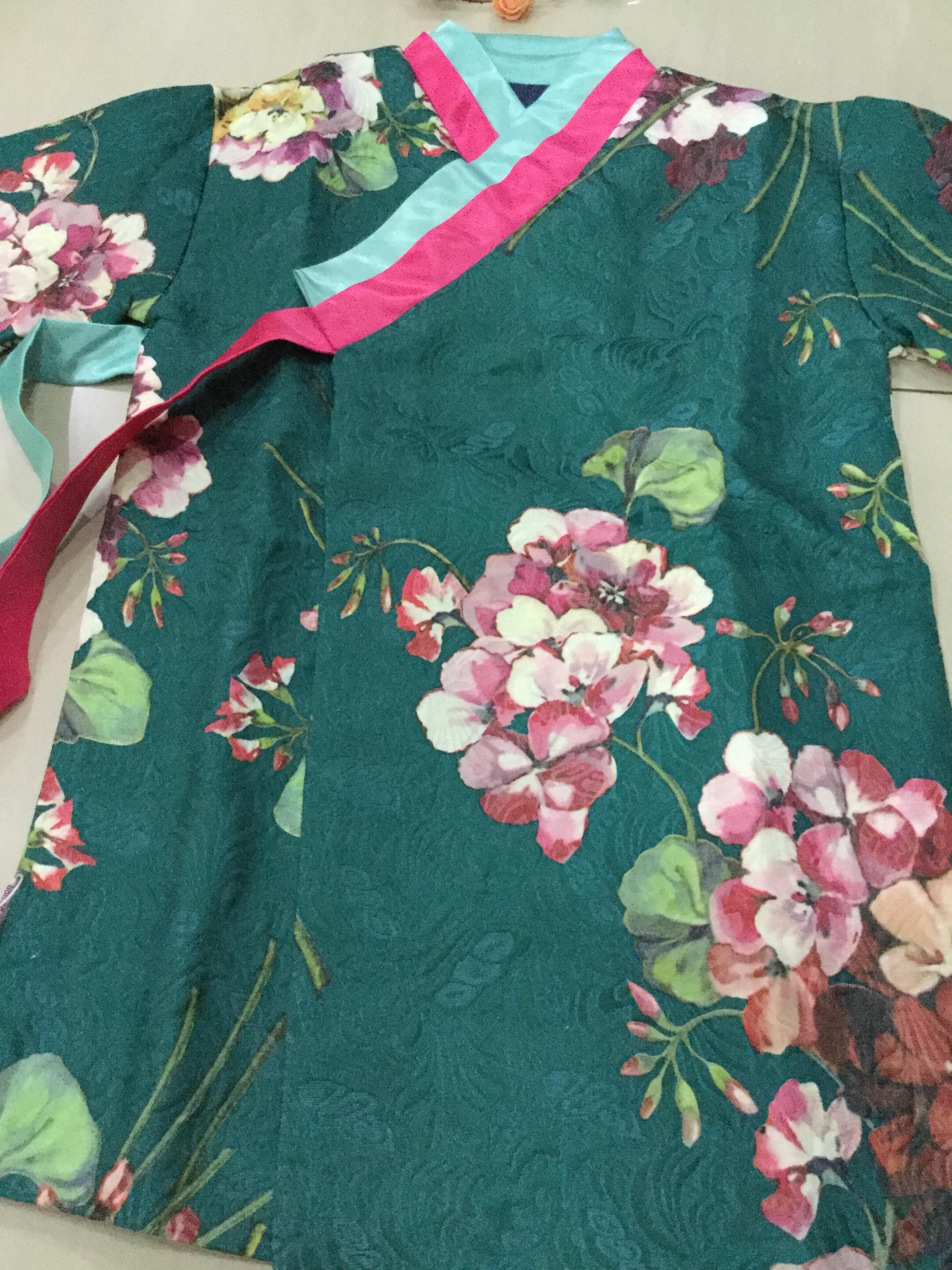 เดรสจีนฮั่น สีเขียว. ผ้า retro รหัส RT 68 สินค้าพร้อมส่ง