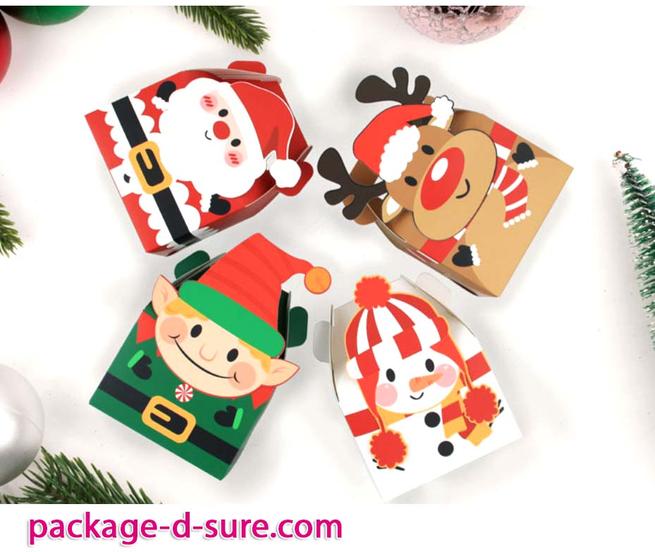 กล่องหูหิ้วเล็ก สีขาว 11x8.5x8 ลาย Snowman