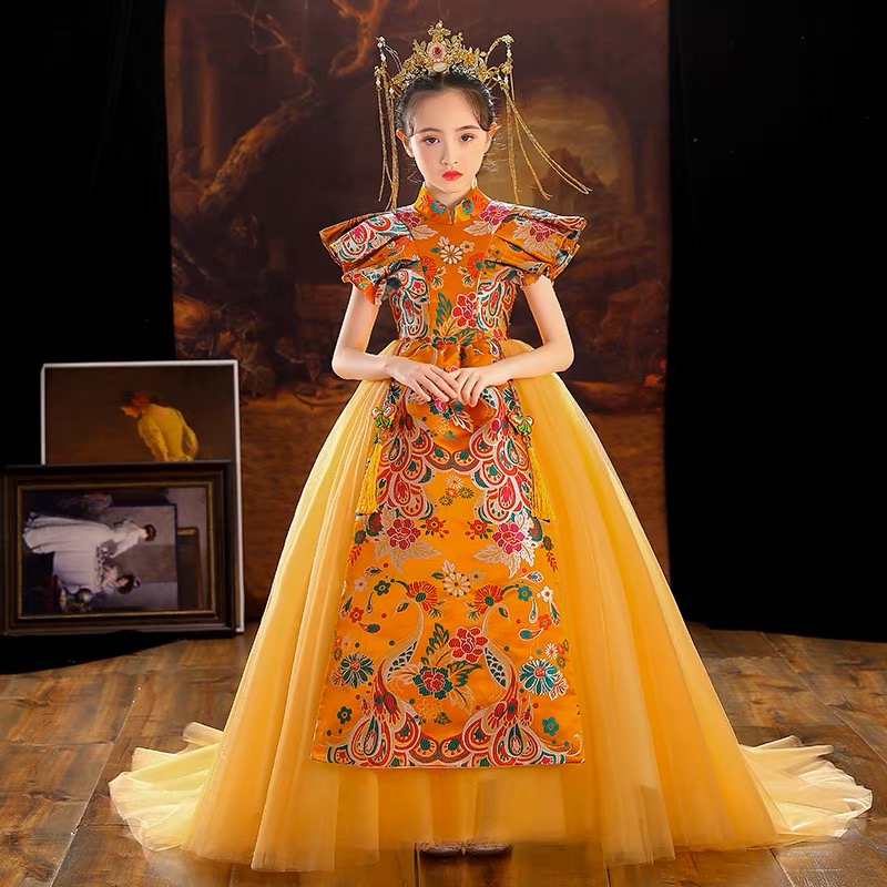 #ชุดเจ้าหญิงสีเหลือง . รหัส HI298 สินค้าพร้อมส่ง