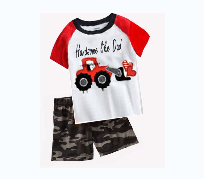 ชุดนอนเด็กเล็ก แขนสั้น ขาสั้น Size 2T,3T