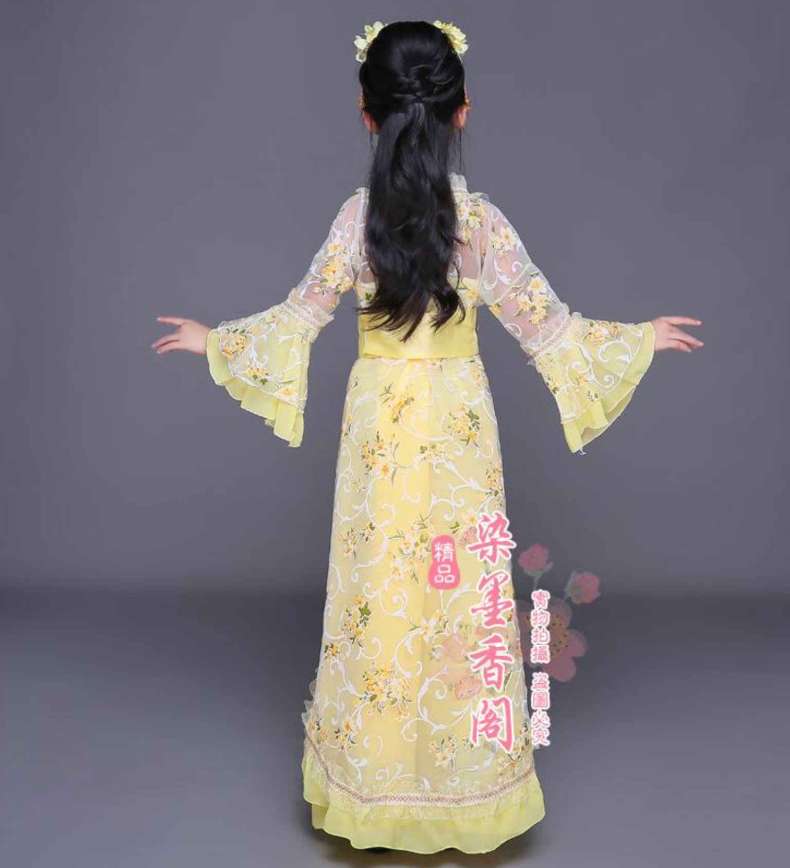 ชุดจีนเด็กฮั่นสีเหลือง รหัส YF79 สินค้าพร้อมส่ง