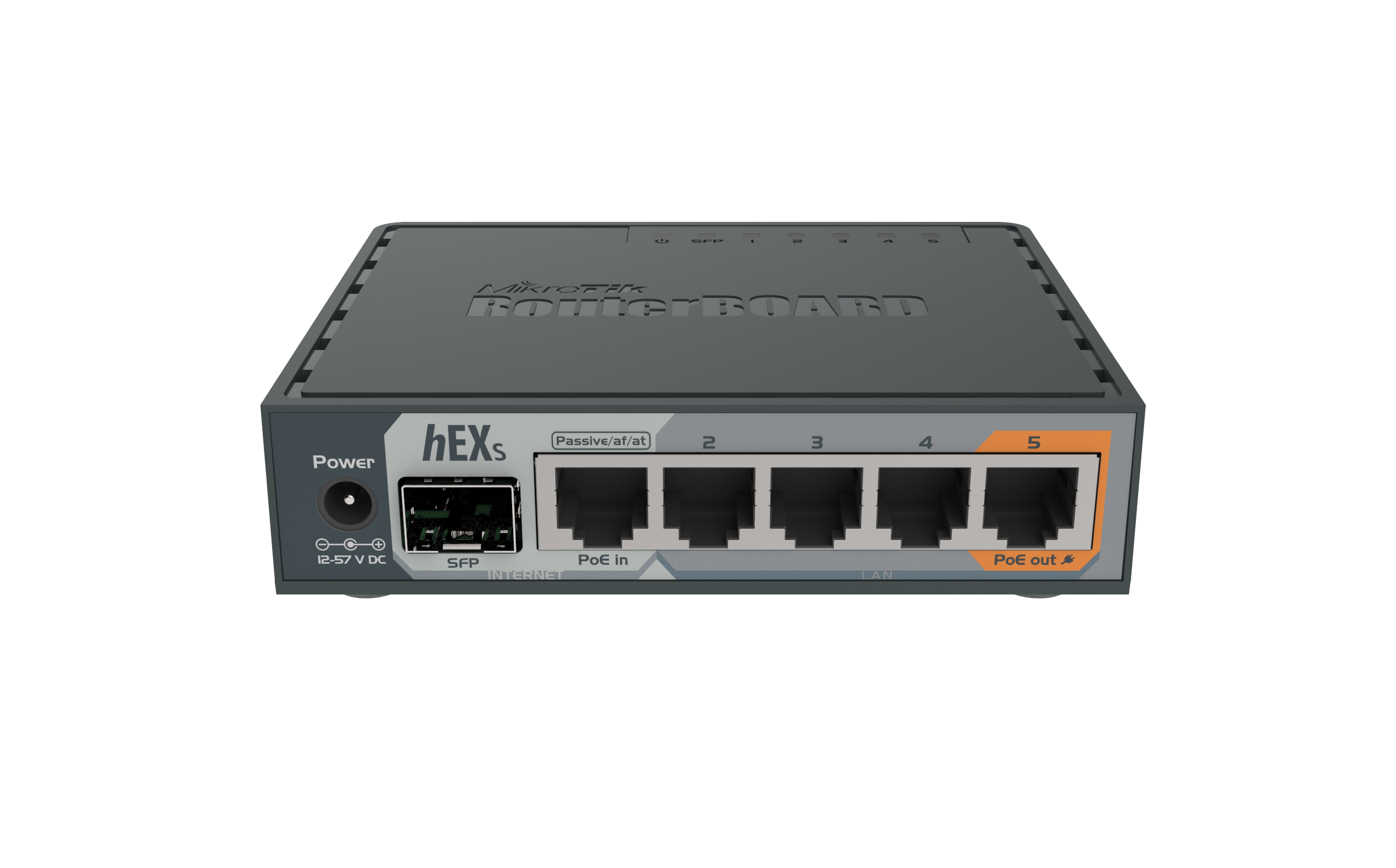 RB760iGS Mikrotik hEX S 5x Gigabit Ethernet, SFP, Dual Core 880MHz CPU, 256MB RAM, USB, microSD, RouterOS L4, IPsec hardware encryption support and The Dude server package