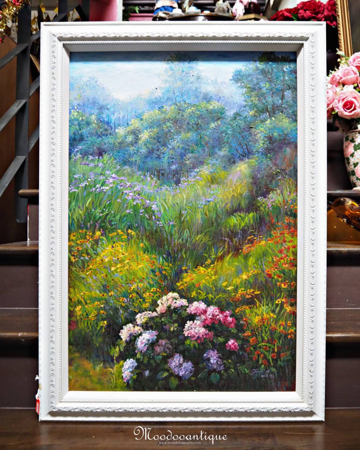 ภาพวาดทิวทัศน์สีน้ำมันบนผ้าใบ