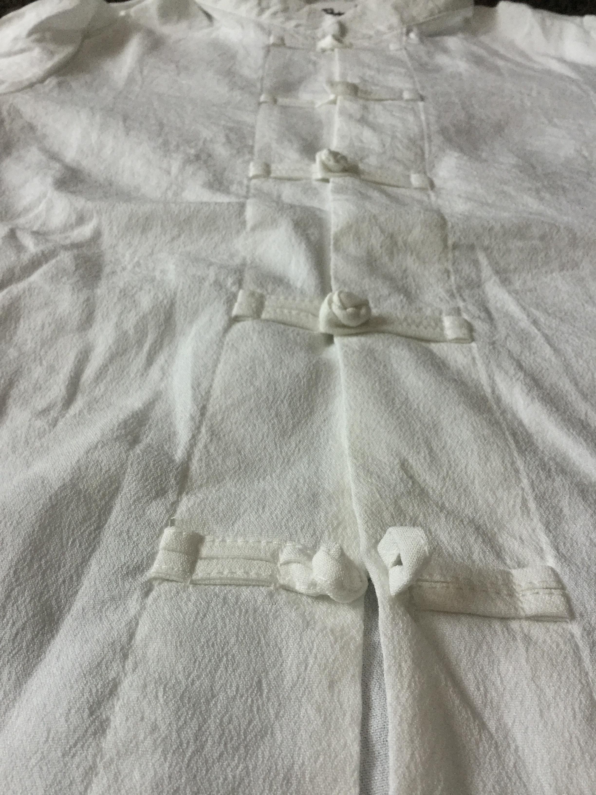 เสื้อผู้ชาย ผ้าฝ้าย+spandex+ยืดสีขาว รหัส SH 71 สินค้าพร้อมส่ง