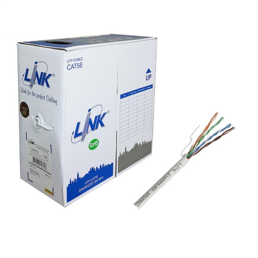 สายแลนด์ LINK CAT5E สำหรับใช้ภายใน สีขาว US-9015 305 m.