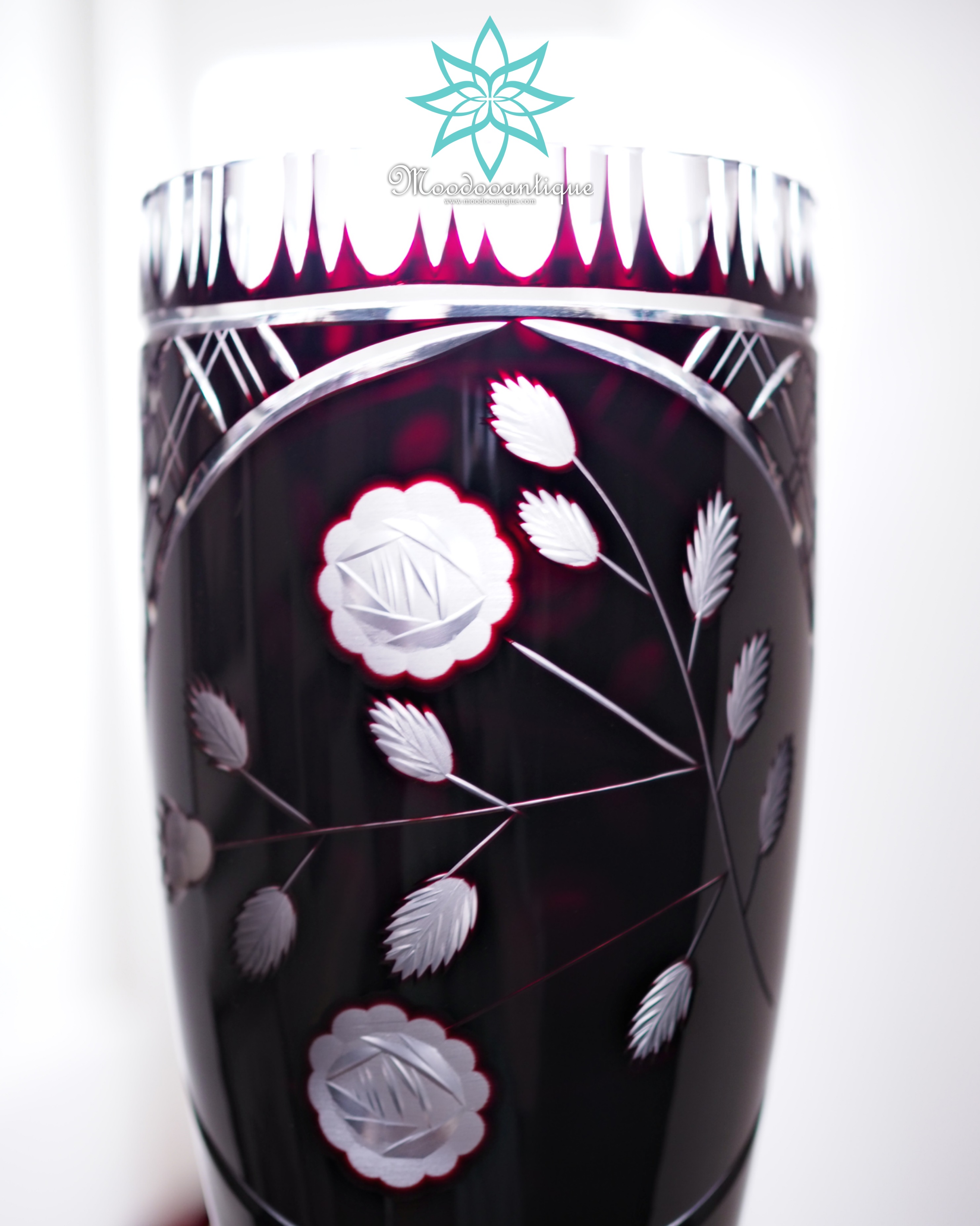 Black Bohemian handcut vase