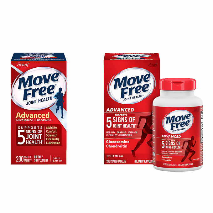 Schiff Move Free Advanced ฉลากแดง 200 เม็ด บำรุงไขข้อ เพิ่มน้ำในข้อต่อ หมดอายุ 02/2028