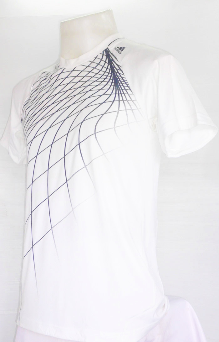 เสื้อ ADIDAS TENNIS สีขาวพิมพ์ลาย ไซส์ XL รอบอก 40 นึ้ว