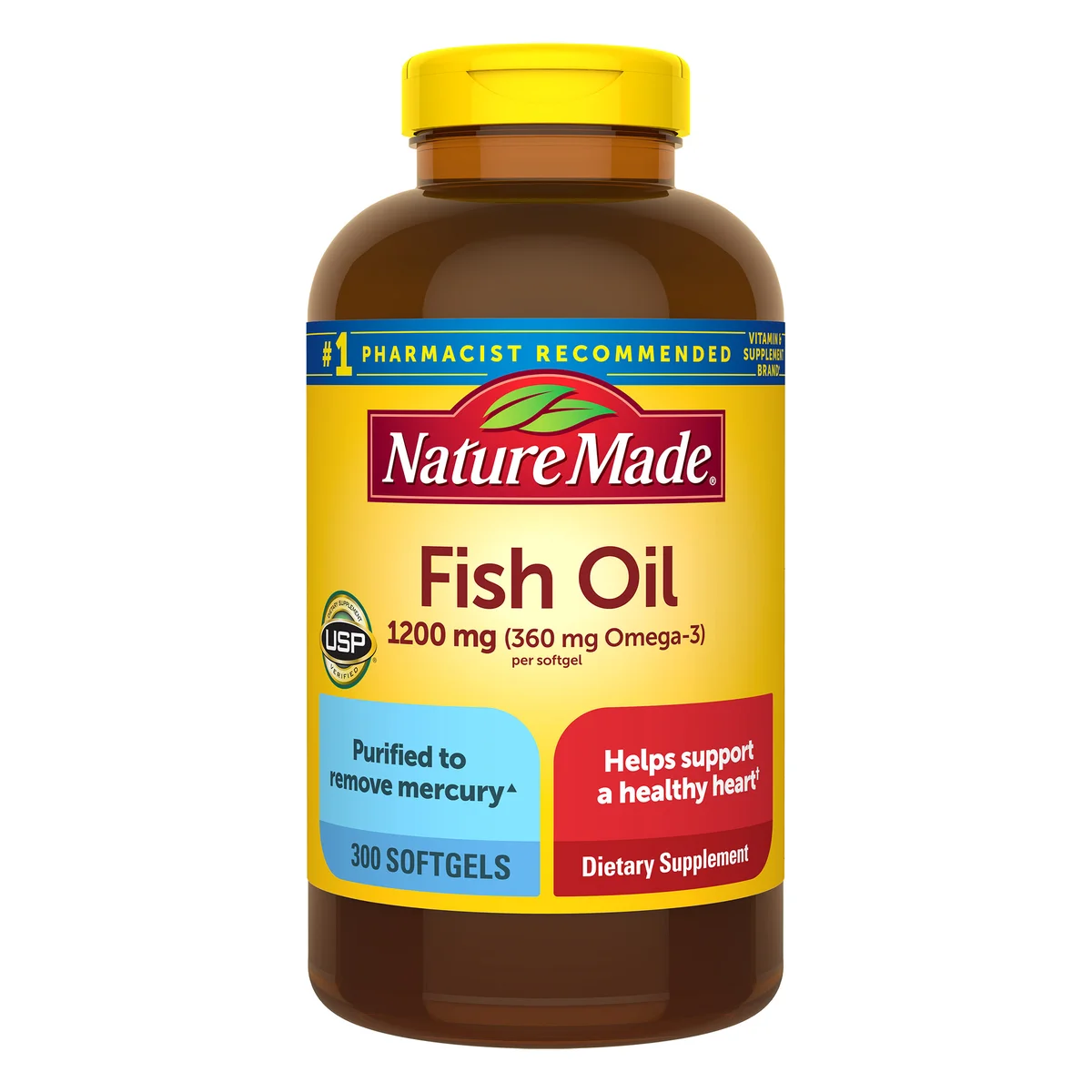 Nature Made Fish Oil 1200mg 300 softgels หมดอายุ 03/2027