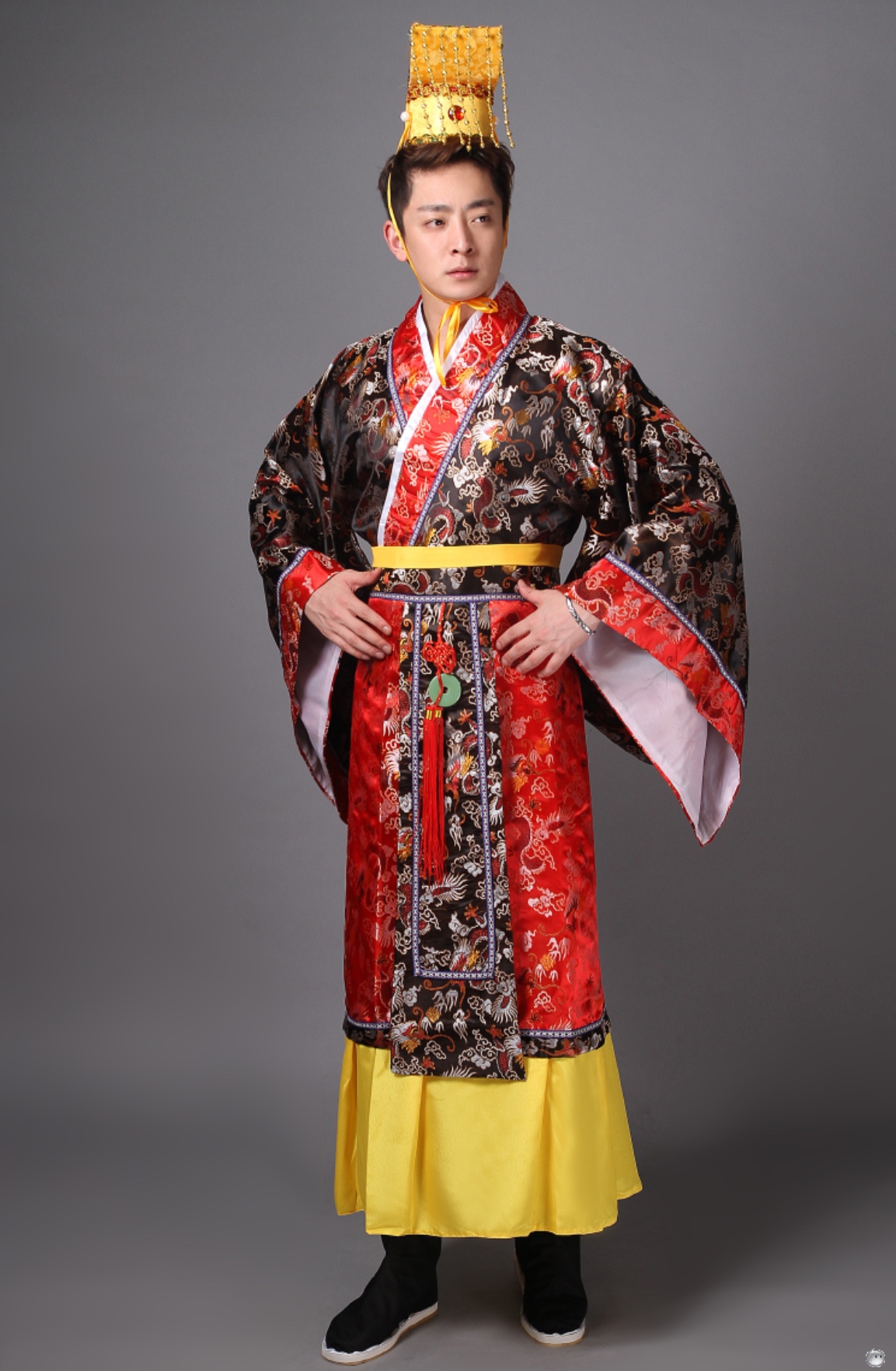 ชุดจักรพรรดิฮั่น สีดำ รหัส KK 107 สินค้าพร้อมส่ง