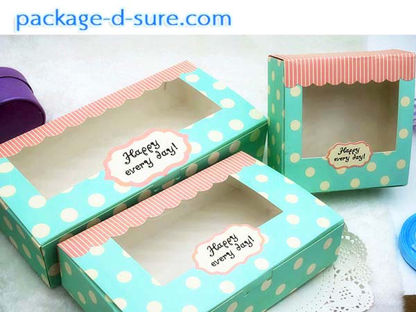 กล่องสี่เหลี่ยมผืนผ้า เปิดบนฉลุ 13.6x26.7x6.1 สีเขียวอมฟ้า จุดขาว