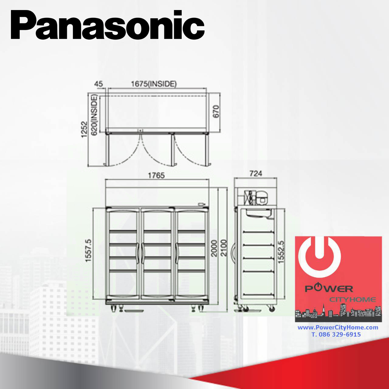 ตู้แช่เครื่องดื่ม panasonic 54.6 คิว รุ่น SBC-P3DB
