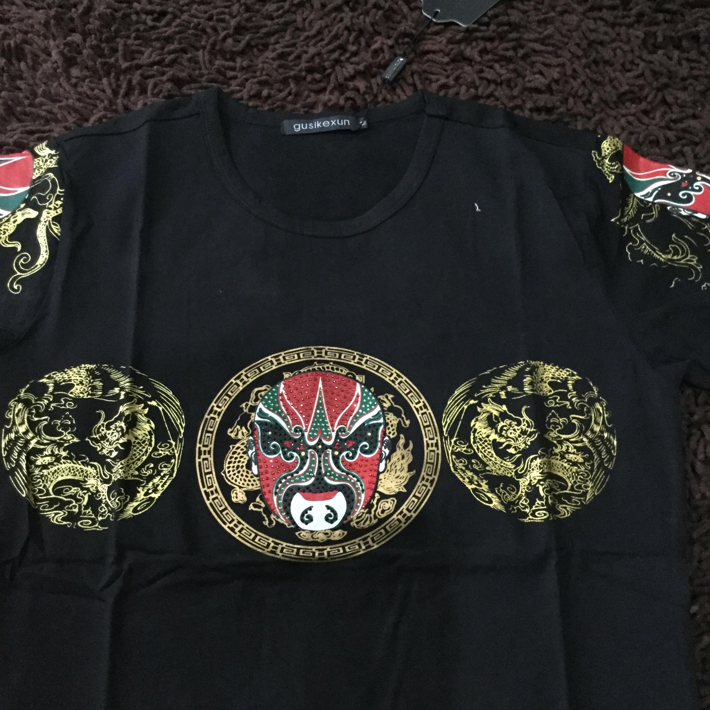 เสื้อผู้ชาย ผ้ายืด แขนยาวลายหน้ากาก สีดำ รหัส SL 75 สินค้าพร้อมส่ง