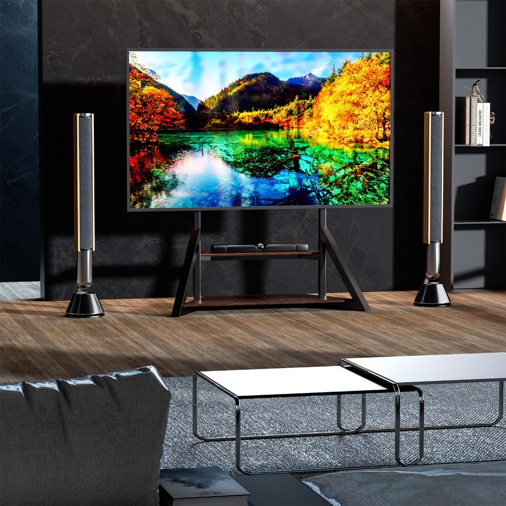 ปรับระดับความสูงได้ ระดับขาแขวนตั้งพื้น สำหรับทีวี 65-100 นิ้ว TV Stand สามารถเคลื่อนที่ได้ TV Bracket Floor TV Stand ประกอบใช้งานได้เองง่ายๆ!!!