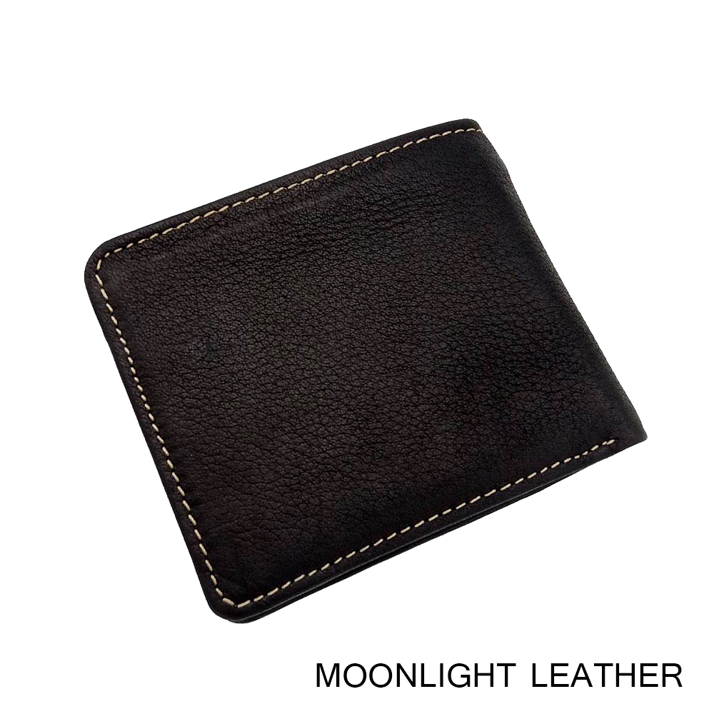 กระเป๋าสตางค์ชายหนังแท้ รุ่น Less But More Ep.09 มีกระเป๋าใส่เหรียญ หนังนุ่มมาก แข็งแรง ไม่ลอกร่อน สีดำ มีกล่องพร้อมเป็นของขวัญได้