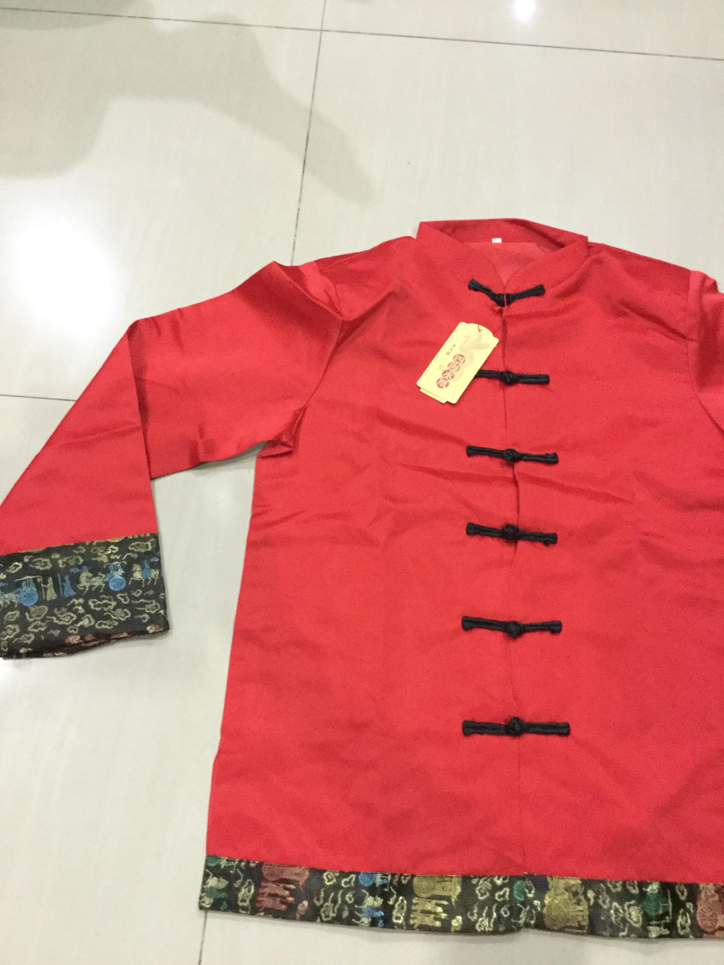 เสื้อจีนผู้ชายสีแดง ZH135 พร้อมส่ง