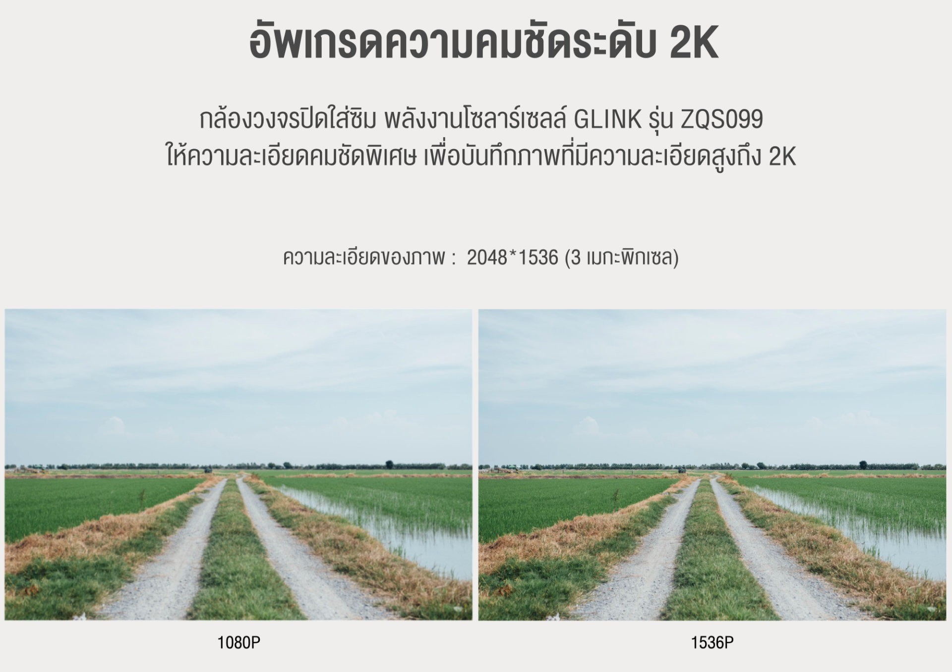Glink กล้องวงจรปิดไร้สายพร้อมแผงโซลาร์เซลล์ 3MP ภาพสี24ชม. พูดคุยโต้ตอบได้ AIตรวจจับบุคคล รุ่น ZQS099