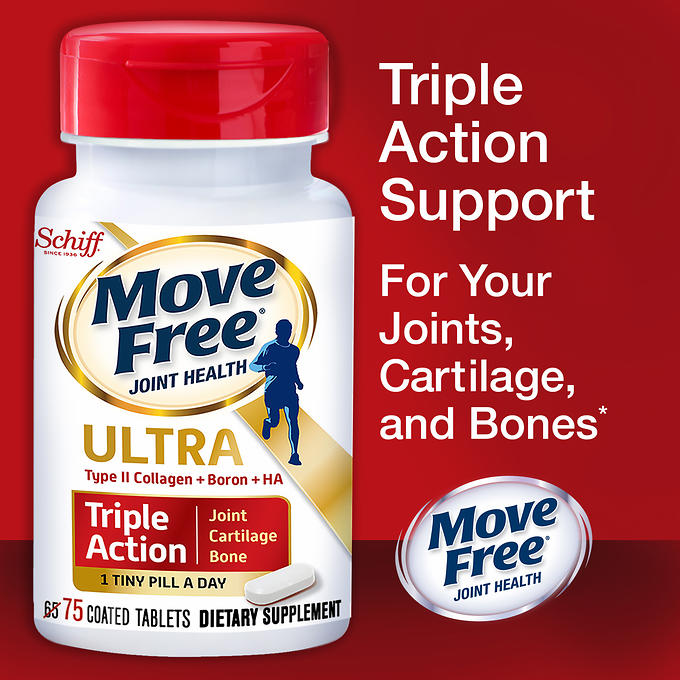 Schiff Move Free Ultra Triple Joint Action ฉลากใหม่ 75 เม็ด หมดอายุ 09/2027