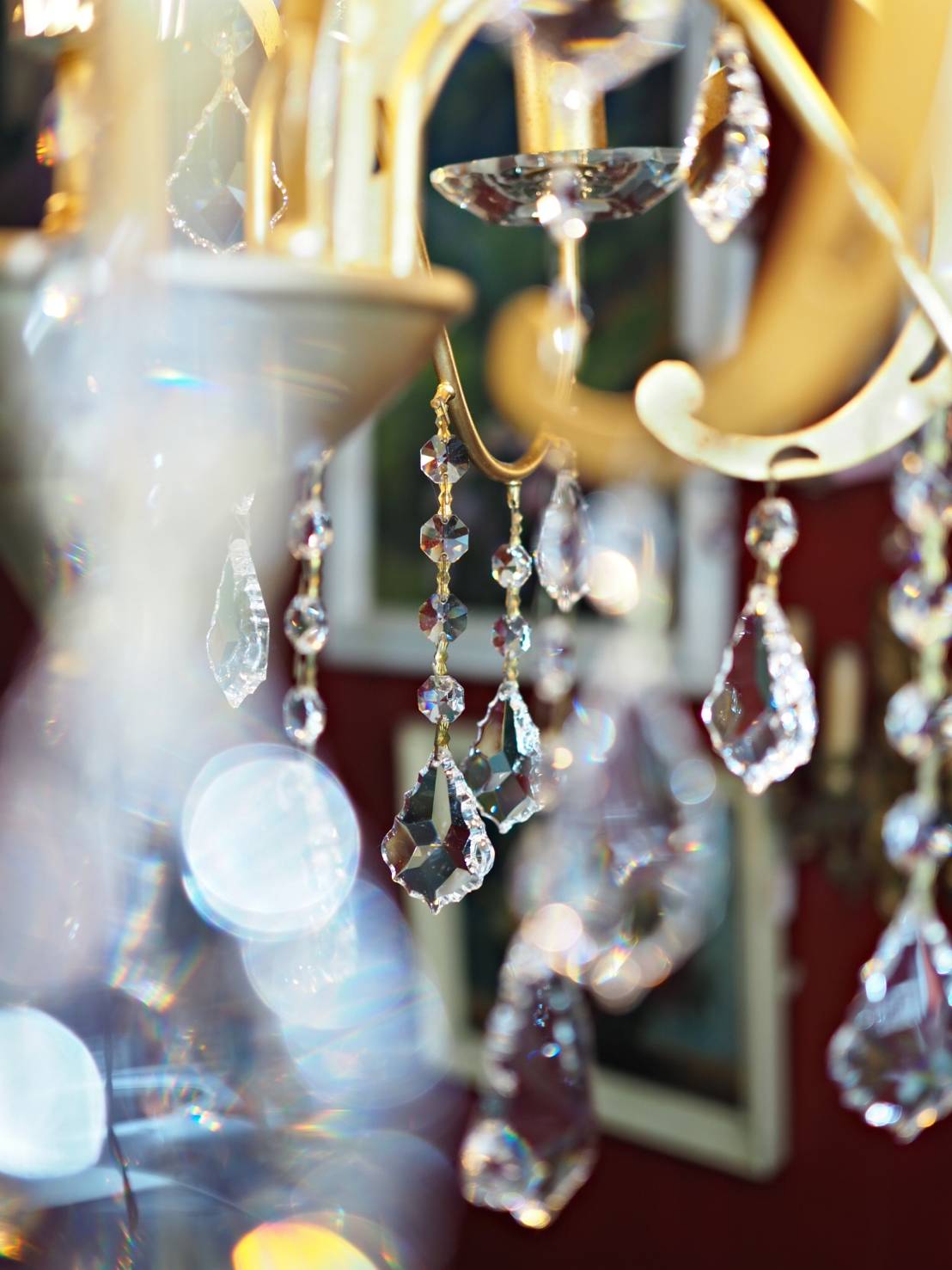 chanderlier คริสตัล Asfour โครงโลหะทำสี