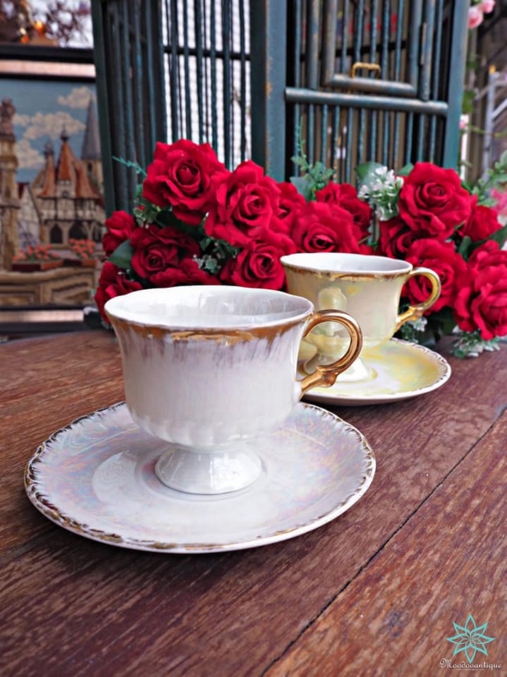 ชุดกาแฟ Fine china สีเงิน สีทอง