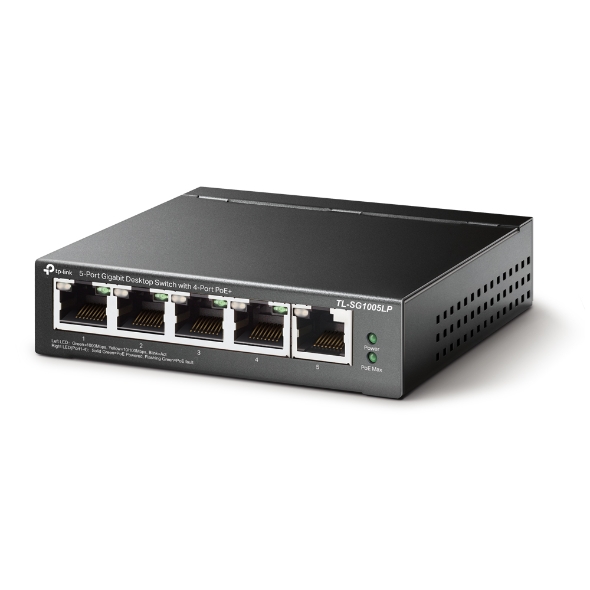 TL-SG1005LP 5-Port Gigabit Desktop Switch with 4-Port PoE+