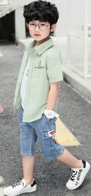 เสื้อเชิ้ตแขนสั้นเด็กโต Size 140,150