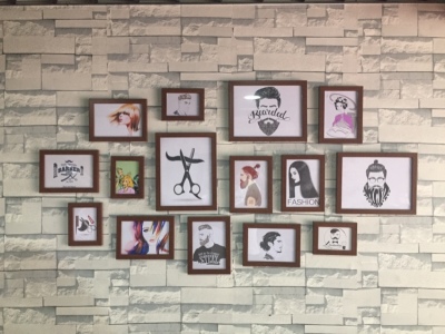 ชุดกรอบรูปติดผนัง Vintage Salon1 กรอบรูป 15 ชิ้น พร้อมรูปภาพตามแบบและวัสดุติดตั้ง