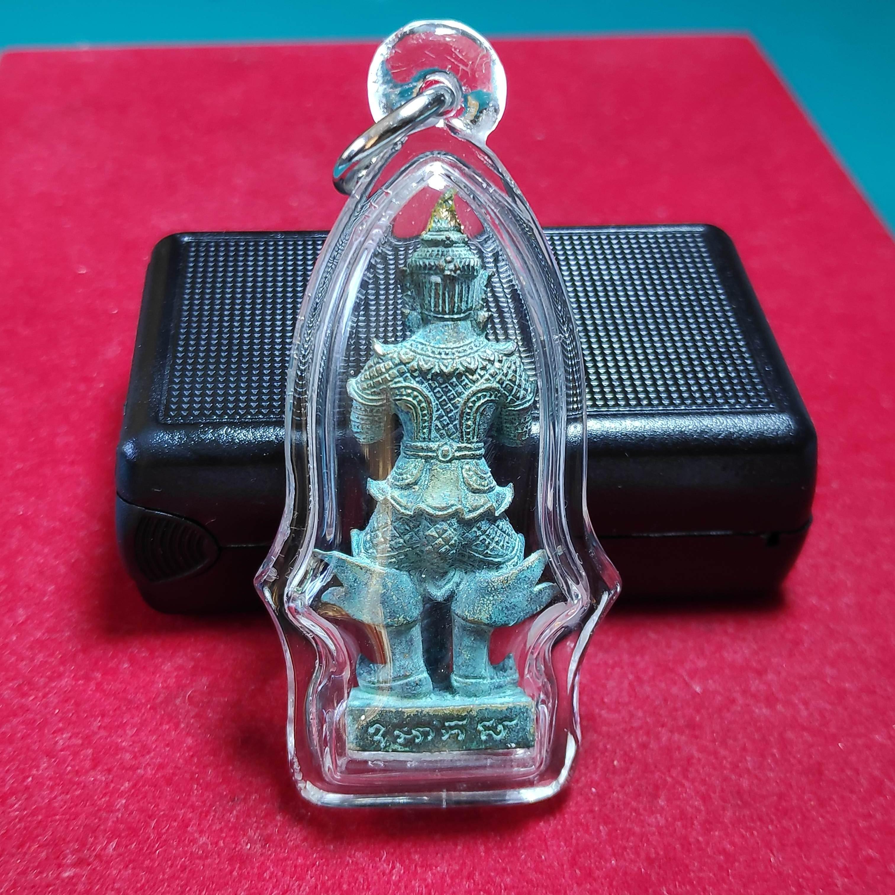 รูปหล่อท้าวเวสสุวรรณ12อธิบดียอดทองกระบองเพชรเนื้อสนิมเขียววัดตาดงปี2558