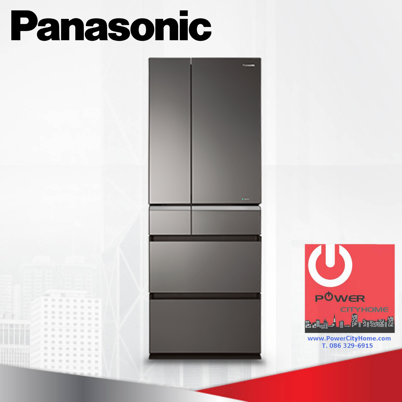 ตู้เย็น Panasonic 17.7 คิว Inverter 6 ประตู กระจกเงา รุ่น NR-F510GT-X