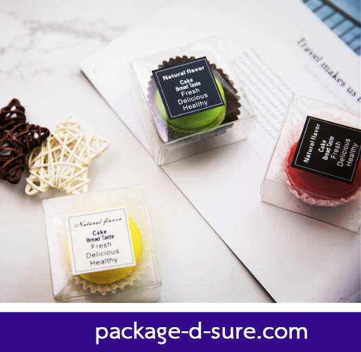 กล่องมาการองใส่ 1 ชิ้น 4.8x4.8+2.3 พลาสติกใส แพค 5 ใบ