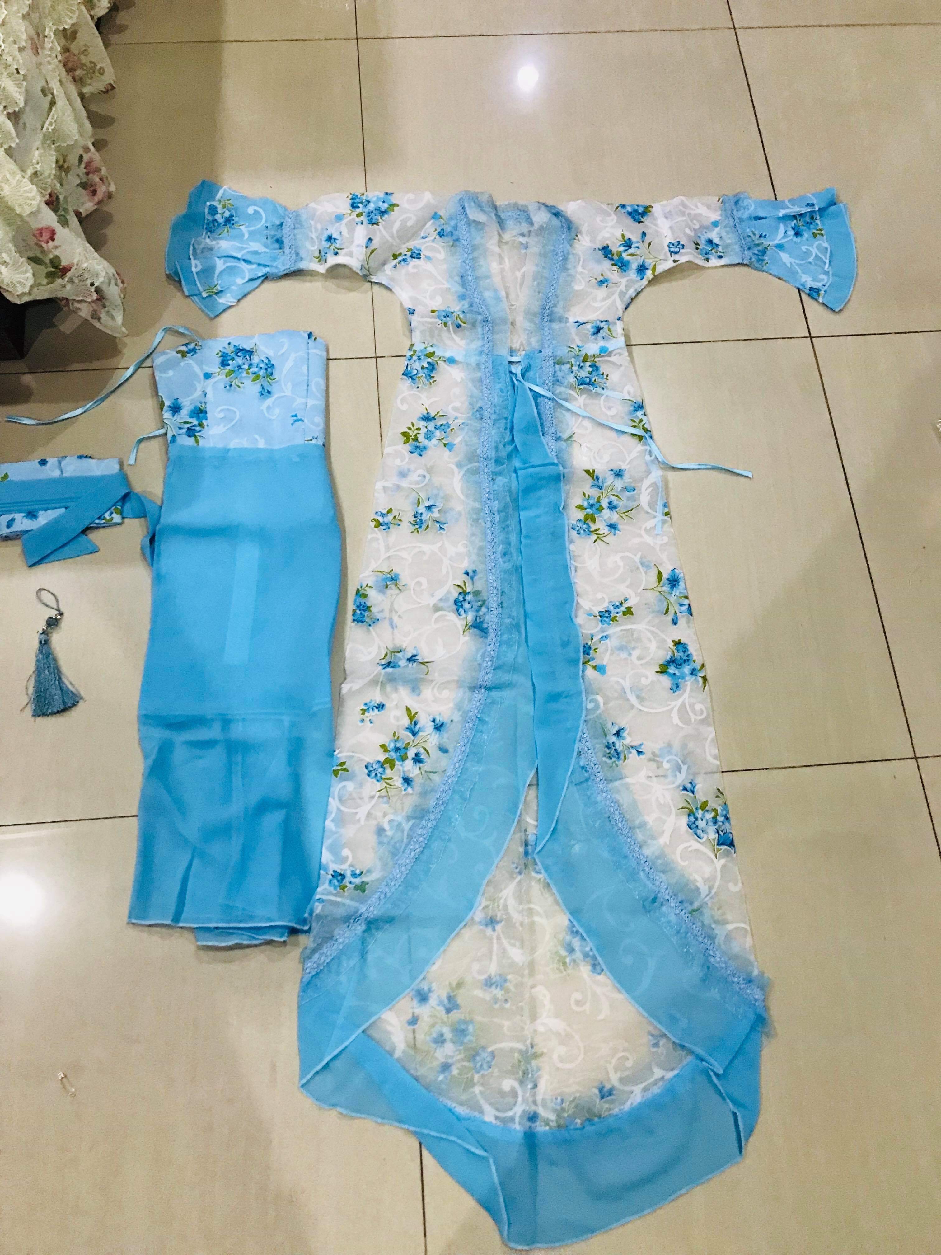 ชุดจีนนางฟ้าเด็กสีฟ้ามรหัส CU95 สินค้าพร้อมส่ง