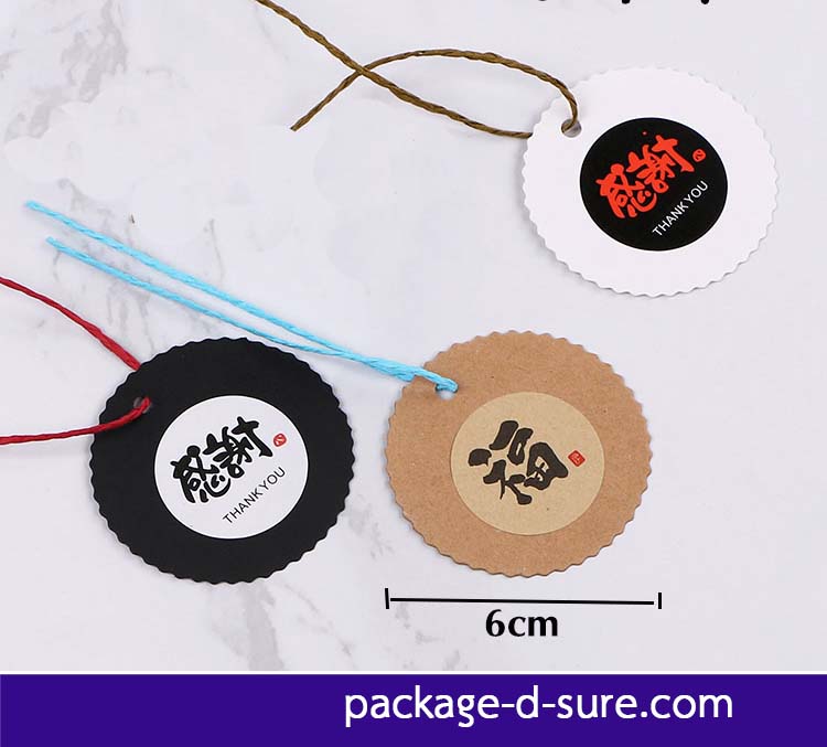 ป้าย TAG คราฟกลม 6 cm พร้อมเชือกปอร้อยหู แพ็ค 25 ใบ
