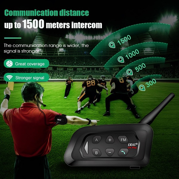 Ejeas V4C Plus Referee Intercom บลูทูธอินเตอร์คอม อุปกรณ์สำหรับผู้ตัดสินกีฬา (แพคสี่)