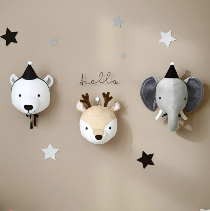 หัวตุ๊กตาตกแต่งผนัง 3D Animals Head wall decoration