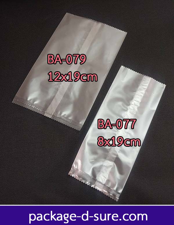 ถุงซีลกลาง(แบบบาง) ขอบหยัก 8x19 เนื้อกึ่งขุ่น แพ็ค 100 ใบ