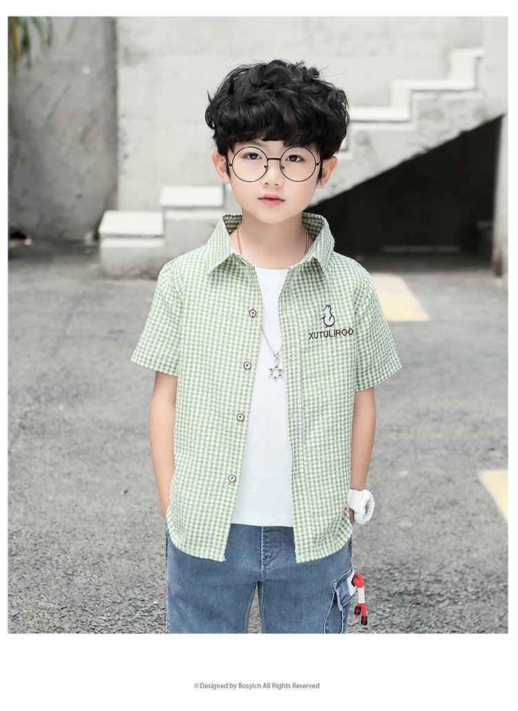 เสื้อเชิ้ตแขนสั้นเด็กโต Size 140,150