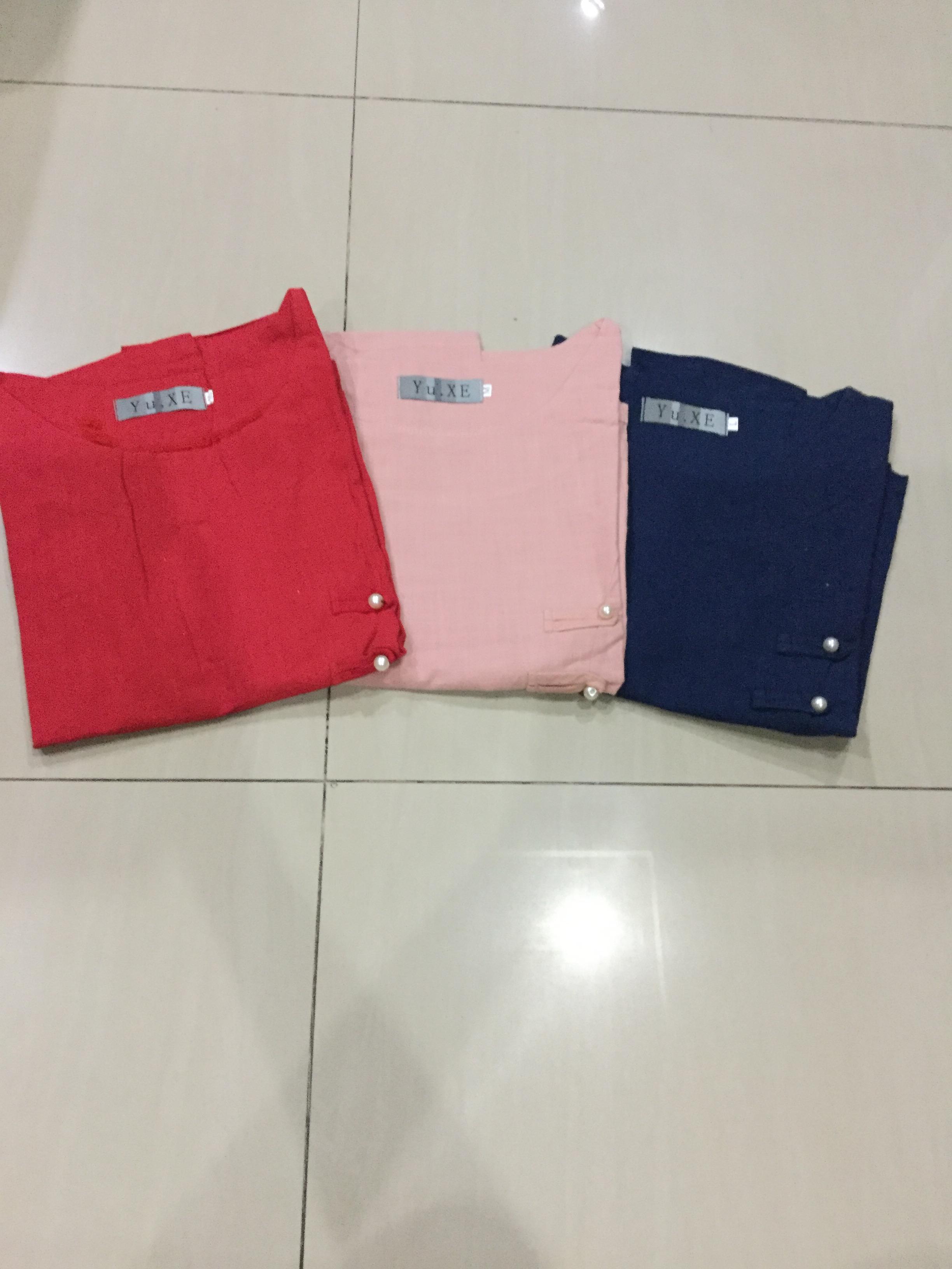 เสื้อผ้าฝ้าย เนื้อดี ใส่สบาย รหัส SY 48 สีแดง