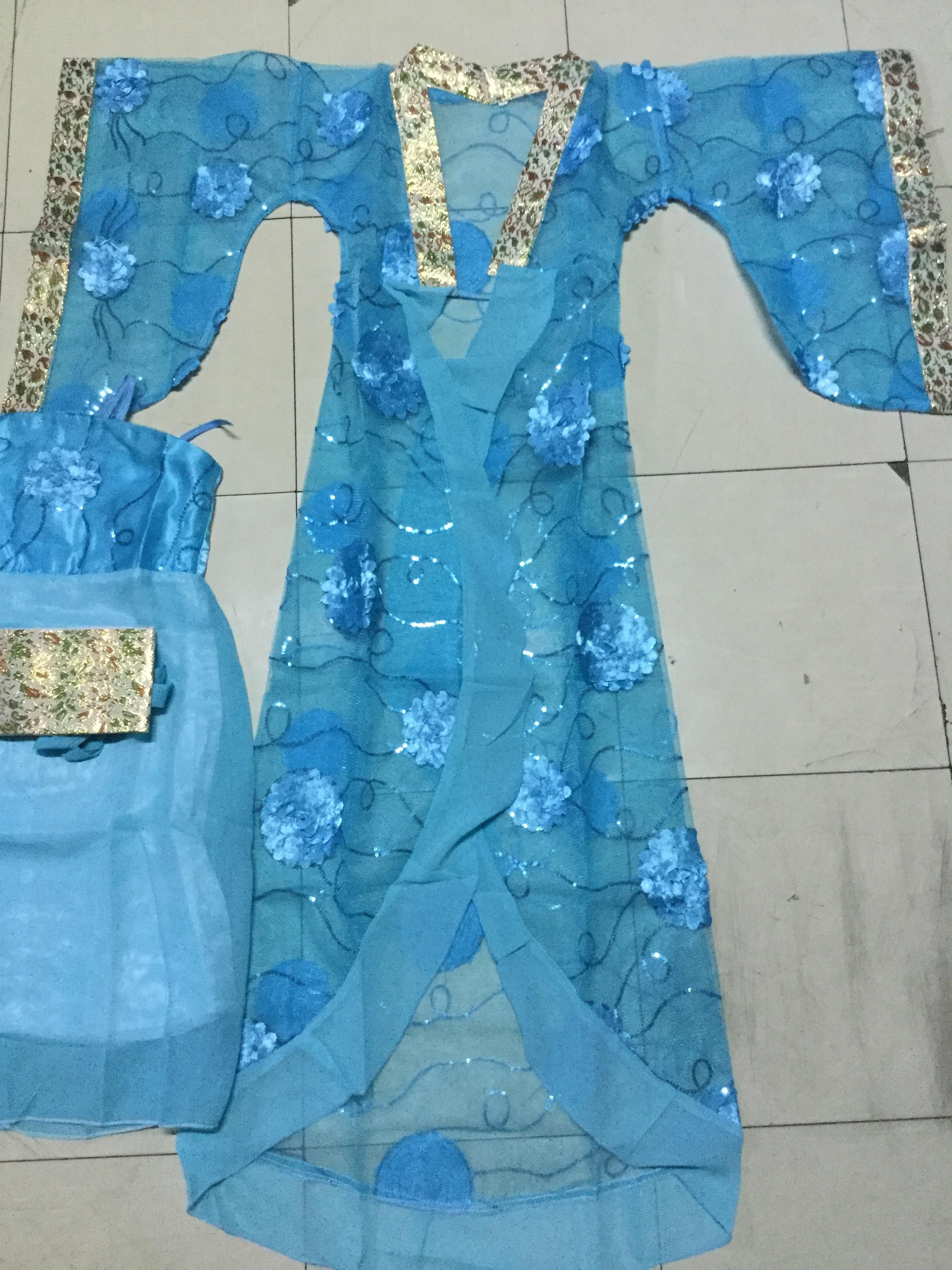 ชุดเด็กหญิงราชวงค์ถัง สีฟ้า. รหัส BP 90 สินค้าพร้อมส่ง