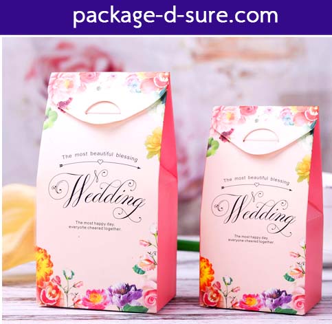 กล่องใส่ของชำร่วย เปิดบน ทรงสูง ลายดอกไม้