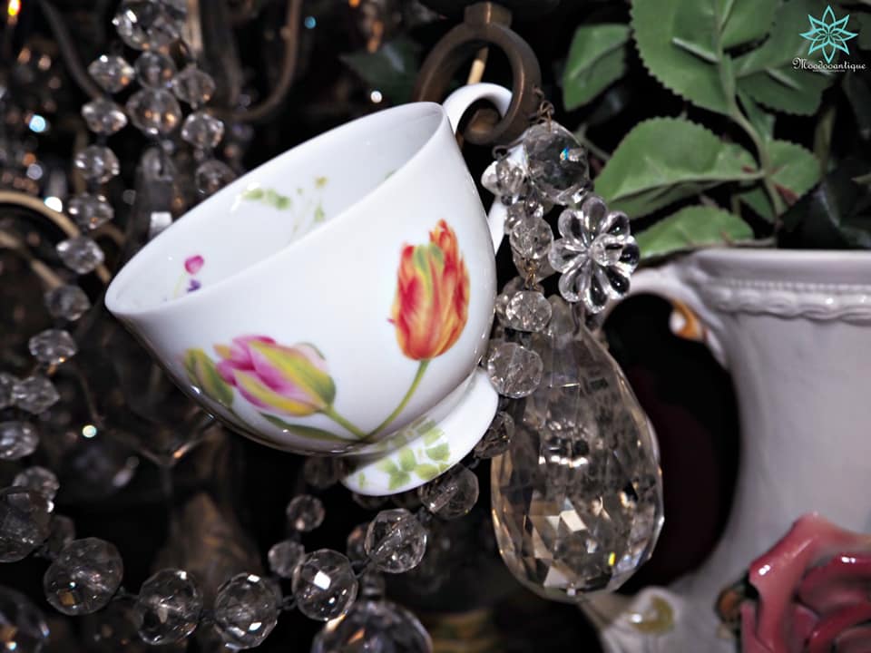 ชุดดื่มชากาแฟลายทิวลิป JAPAN ไม่มีจานรองแก้ว