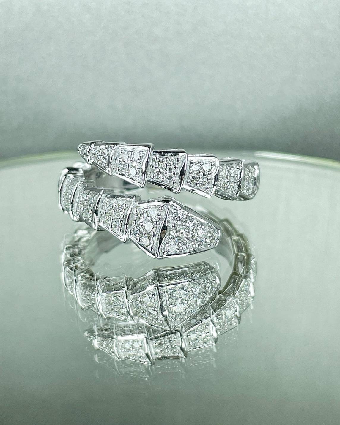 แหวนเพชรแท้ดีไซน์งูพันรอบนิ้ว 0.80 cts