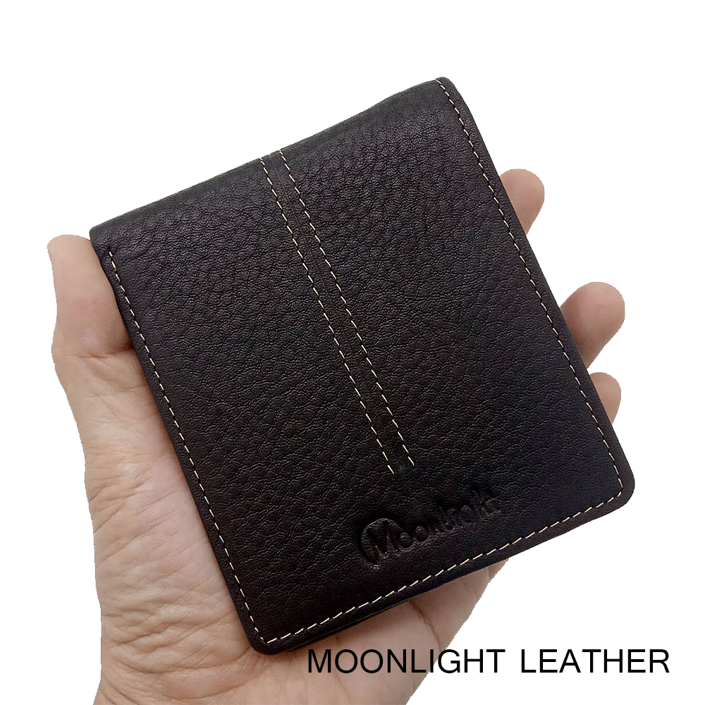 กระเป๋าสตางค์ผู้ชาย หนังแท้ Moonlight รุ่น Less But More Ep.07 สีดำ ใส่บัตรได้ถึง 20 ใบ สวยมาก มีกล่องพร้อมเป็นของขวัญได้